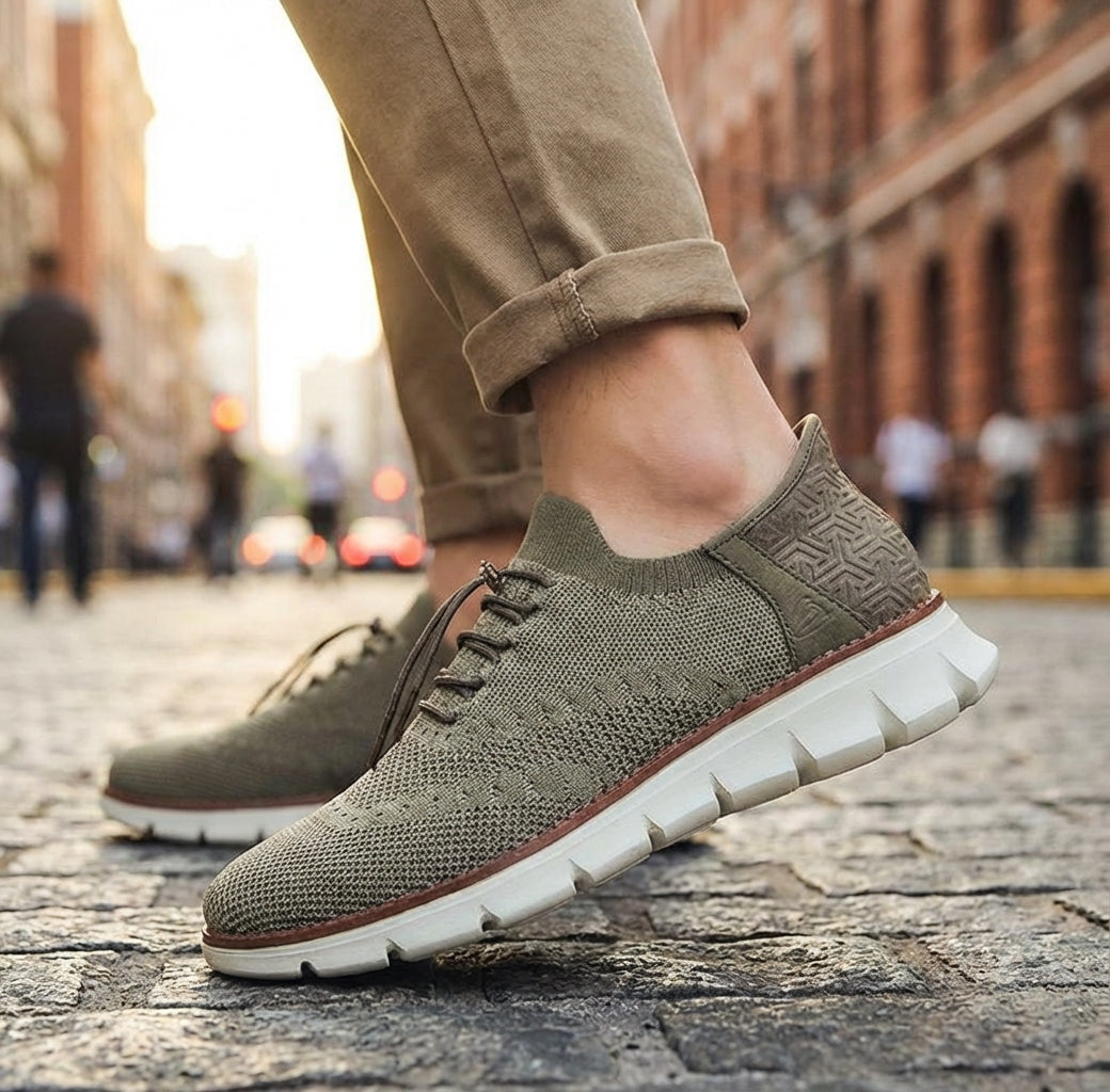 Zapatos Brogue de Malla para Hombre con Suela de Goma Flexible y Cierre de Cordones