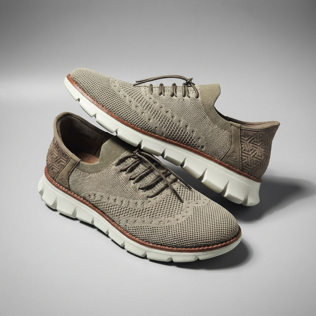 Zapatos Brogue de Malla para Hombre con Suela de Goma Flexible y Cierre de Cordones