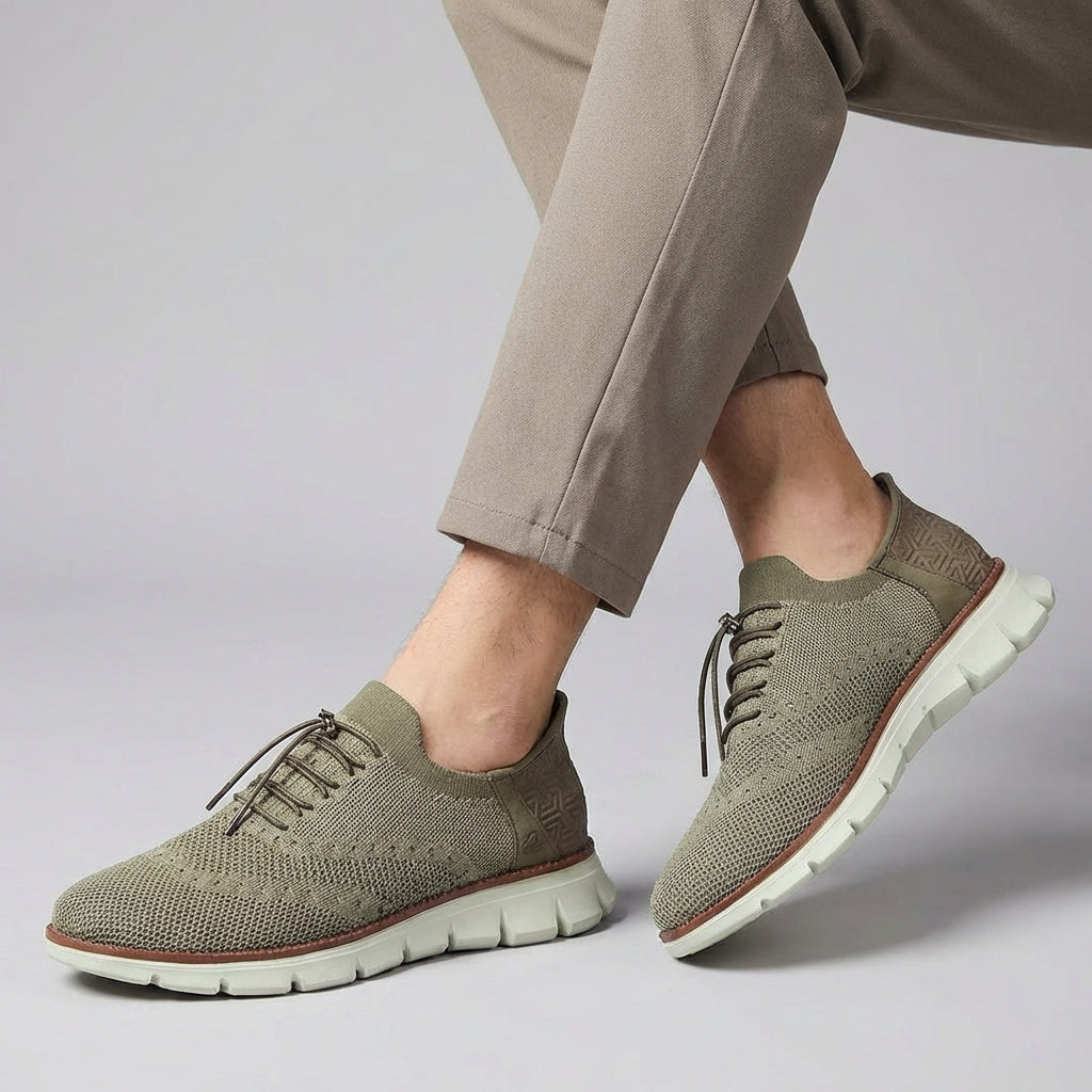 Zapatos Brogue de Malla para Hombre con Suela de Goma Flexible y Cierre de Cordones