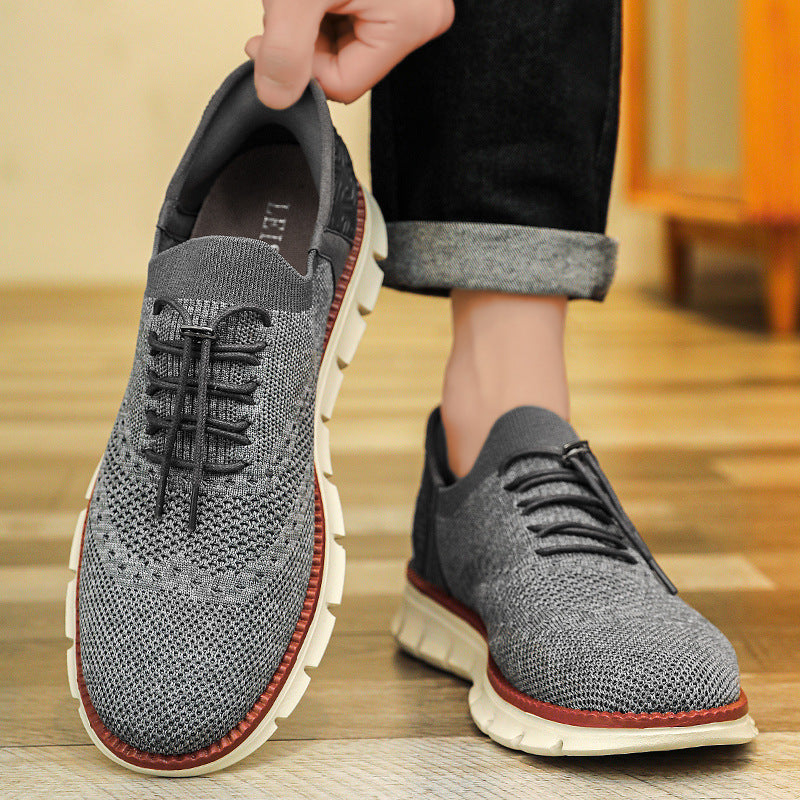 Zapatos Brogue de Malla para Hombre con Suela de Goma Flexible y Cierre de Cordones